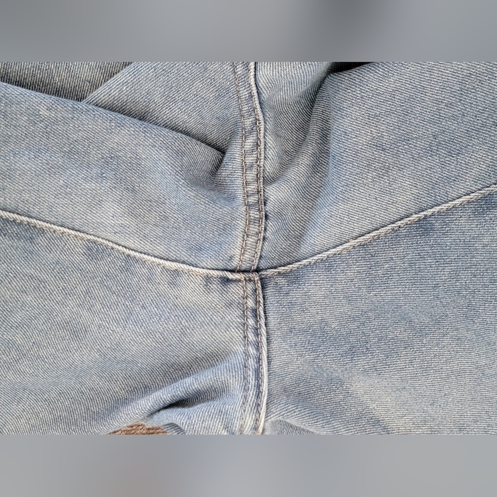 Women's BAMBOO Wide Leg Jeans SZ 3  or 26 Y2K Inspired Flare TRENDY Rolled Cuff - Picture 7 of 8